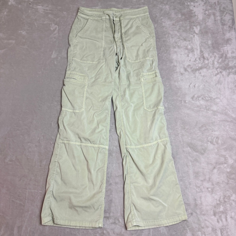 American Eagle Baggy Wide Leg Cargo Pants Women 6 Sage Green Stretch Utility Y2K